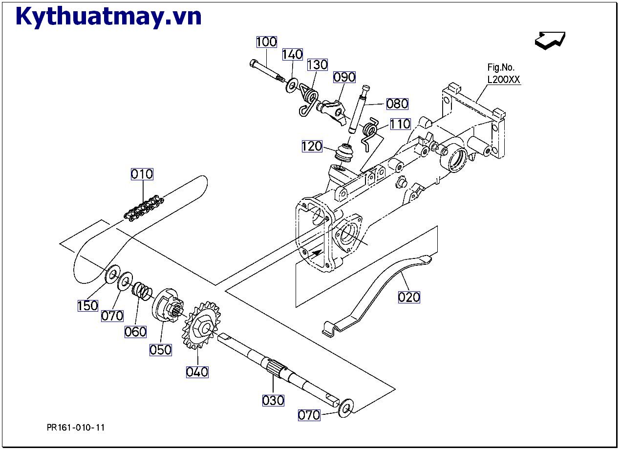 cụm tay cấy ( nhông , xích trục cấy trái)